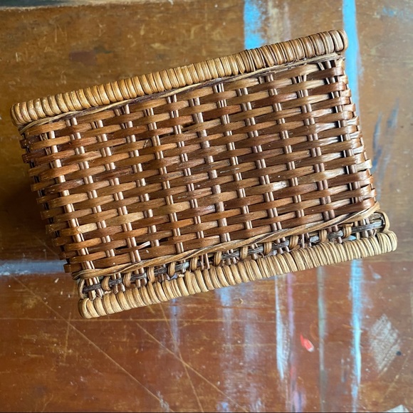 Vintage Wicker Woven Square Basket